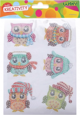 Set creativo de pegatinas diamond Búhos