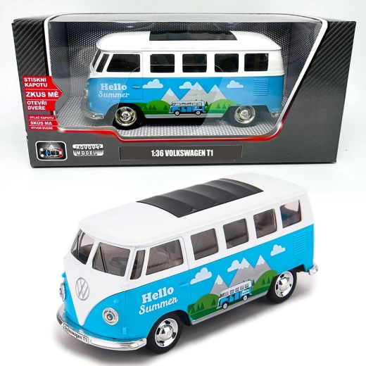 Modelo metálico Volkswagen T1 Bulli con luces y sonido 1:30