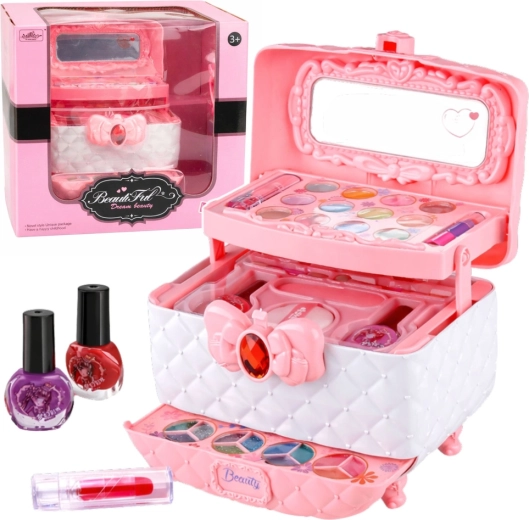 Neceser cosmético para niños con set de maquillaje y uñas