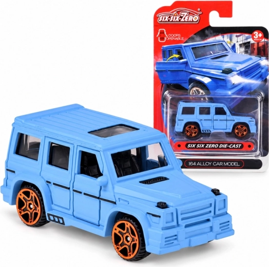 Coche todoterreno metálico con puertas abatibles a escala 1:64