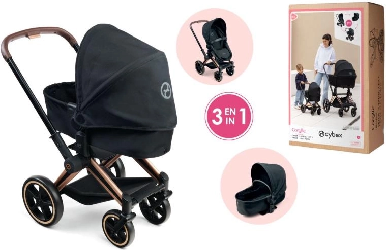 Cochecito para muñecas CYBEX Black 3 en 1 (36–52 cm)