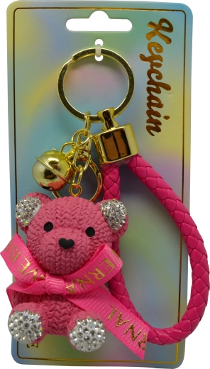 Llavero osito rosa
