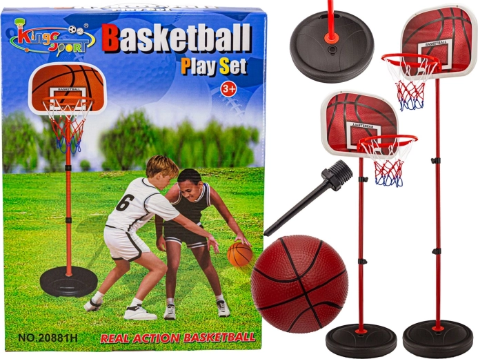 Set de baloncesto infantil con soporte, canasta y balón