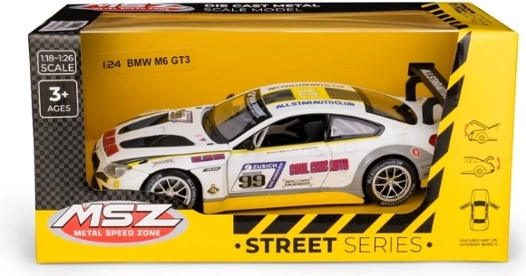 MSZ BMW M6 GT3 modelo de coche de carreras 1:24 blanco