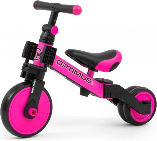 Bicicleta de equilibrio y triciclo infantil 3 en 1 Optimus Pink