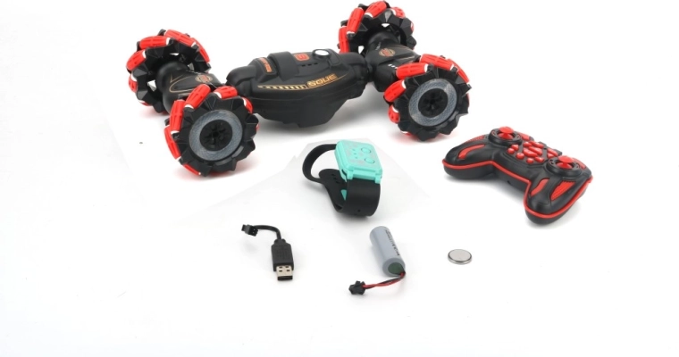 Coche acrobático RC con control remoto 4×4 con luces y sonidos - 1 pieza
