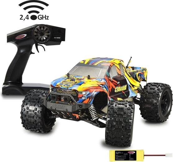 Camión monstruo RC Jamara Crossmo 4WD a escala 1:10 con batería NiMH