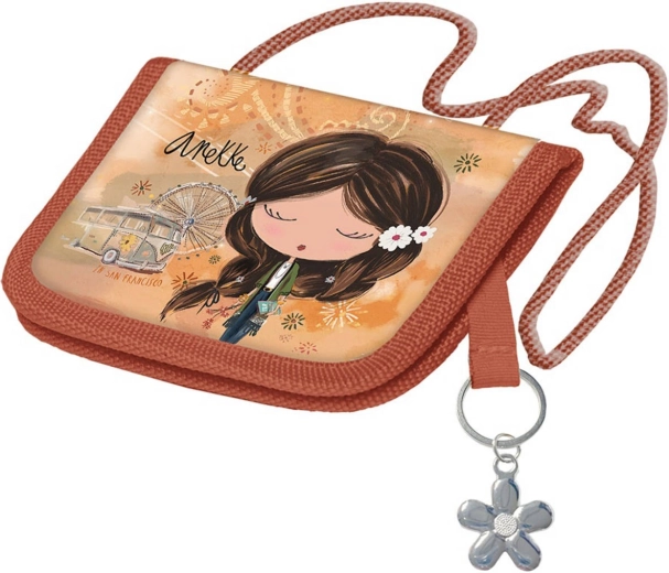 Cartera infantil para colgar al cuello Anekke con llavero - 1 pieza