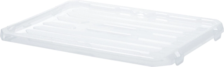 Tapa de plástico para caja de almacenamiento Cargobox 400 × 300 × 30 mm, transparente