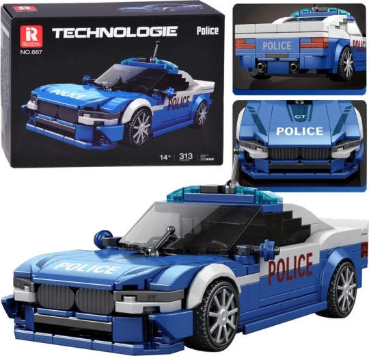 Set de construcción de coche de policía deportivo de 313 piezas