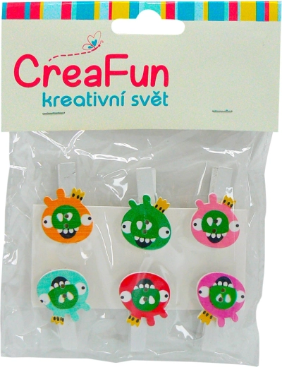 Pinzas de colores con forma de pajarito, 6 uds.