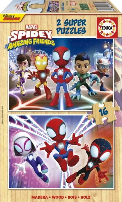 Educa puzle de madera Spidey y sus increíbles amigos 2x16 piezas