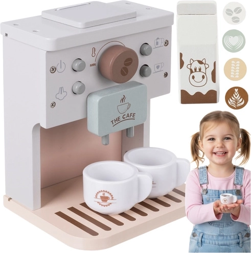 Cafetera infantil de madera Kruzzel con accesorios