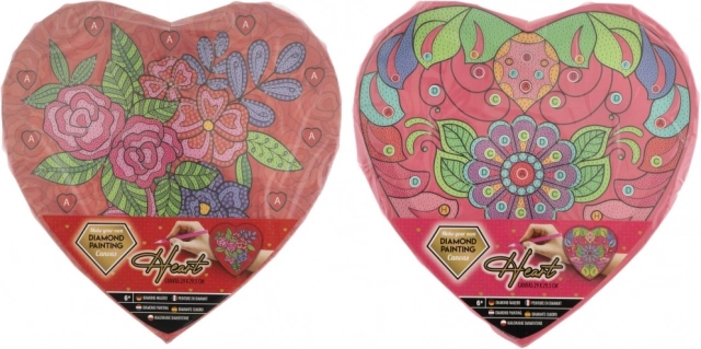 Pintura con diamantes corazón