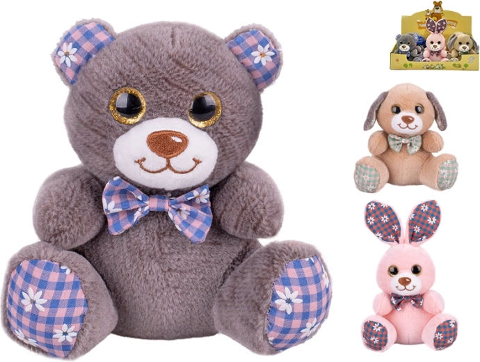 Animalito de peluche de 15 cm con lazo: para bebés
