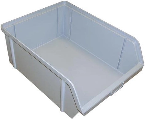 Caja de almacenamiento inclinada 400 × 300 × 162 mm, gris, capacidad de carga 40 kg