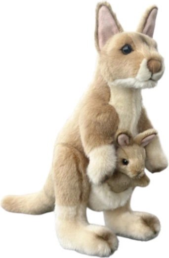 Canguro de peluche con cría 30 cm