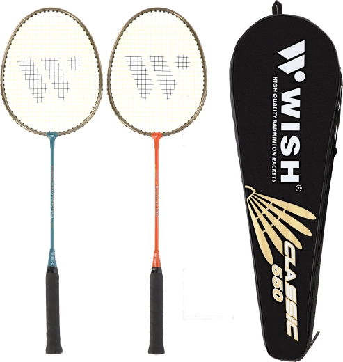 Set de bádminton de raquetas Wish Alumtec 550K con funda