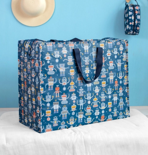 A Little Lovely Company bolsa de almacenamiento XL con motivo de robots
