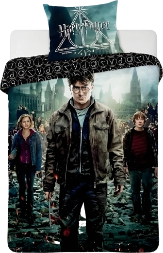 Ropa de cama de algodón Harry Potter Reliquias de la Muerte oscura 140 × 200 cm