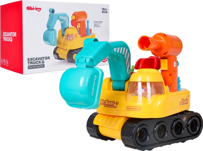 Excavadora infantil multifuncional desmontable con luces y sonidos