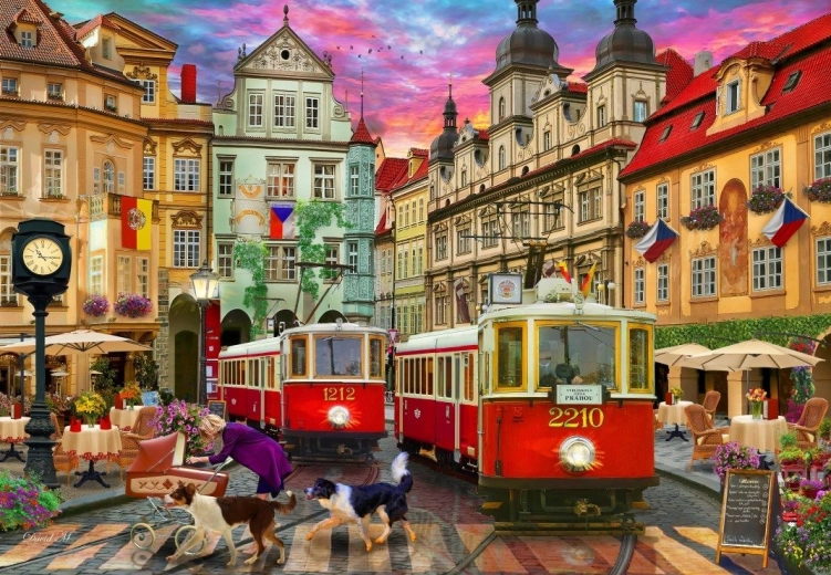 Puzzle Bluebird Tranvía de Praga 1000 piezas