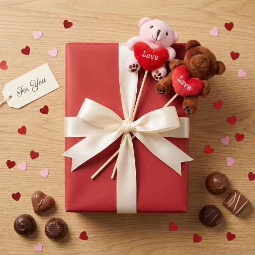 Decoración para pinchar con osito y corazón Love - 1 unidad