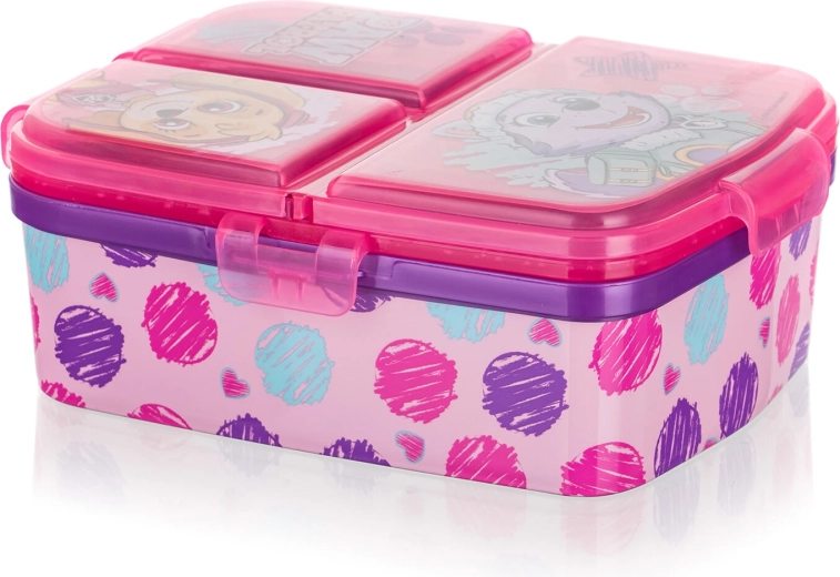 Caja infantil para la merienda PATROLA GIRL, con compartimentos, rosa, 17,5 × 13 cm