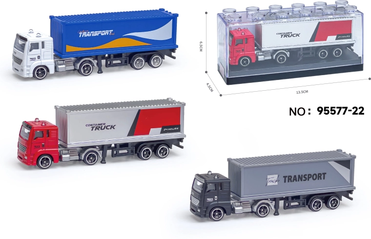 Modelo metálico de coche portacontenedores 1:64