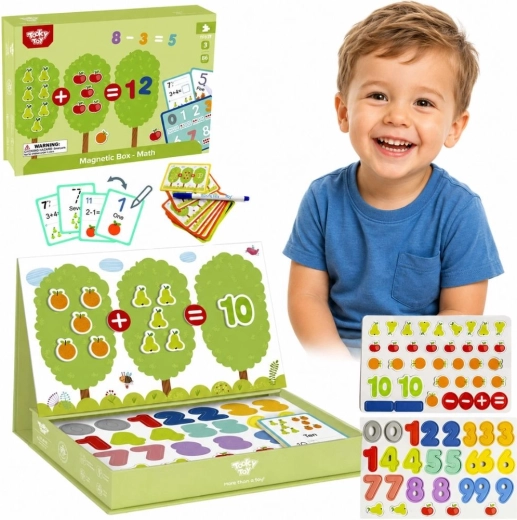 Tooky Toy rompecabezas Montessori magnético de madera – caja de aprendizaje matemático (86 piezas)