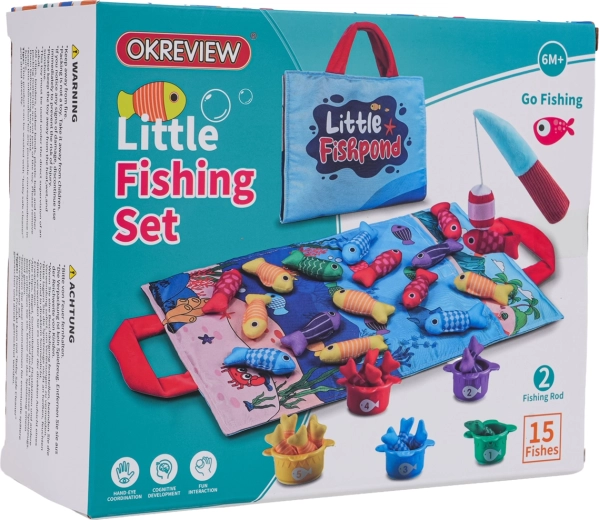 Suave juego de pesca para niños con base de tela y vasitos