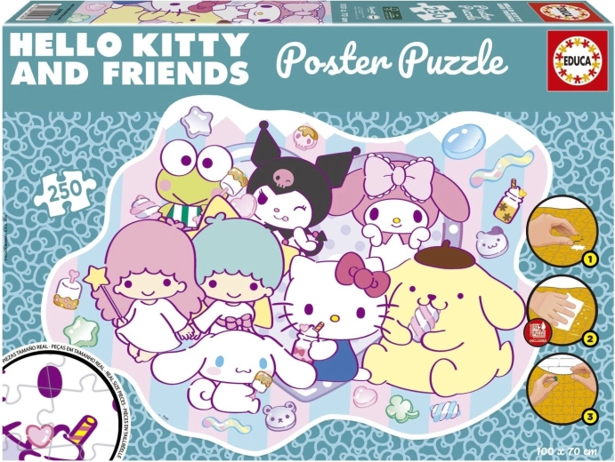 Póster puzzle Educa Hello Kitty y amigos 250 piezas