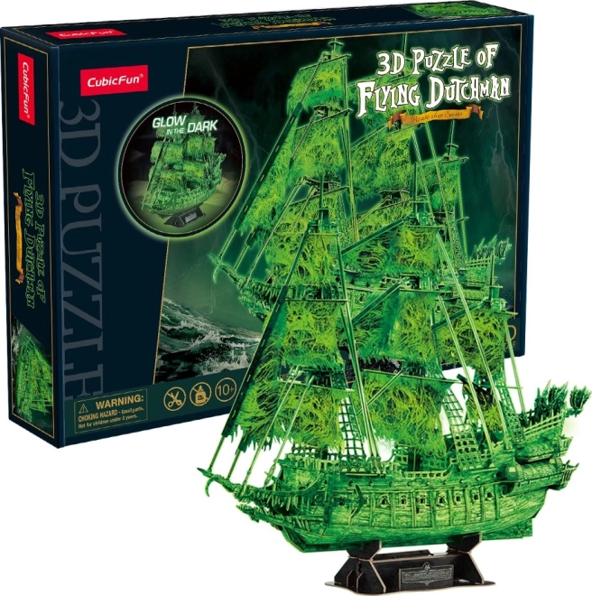 CubicFun puzzle 3D del velero El Holandés Errante que brilla en la oscuridad