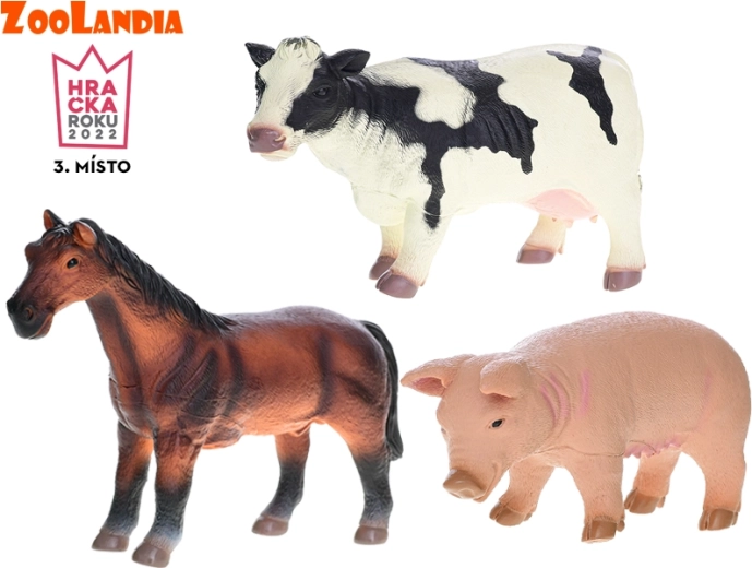 Zoolandia set de figuras de granja 23–26 cm, 3 uds