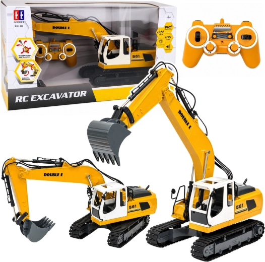 Excavadora de orugas RC con control remoto 1:16 con luces y sonidos - 1 unidad