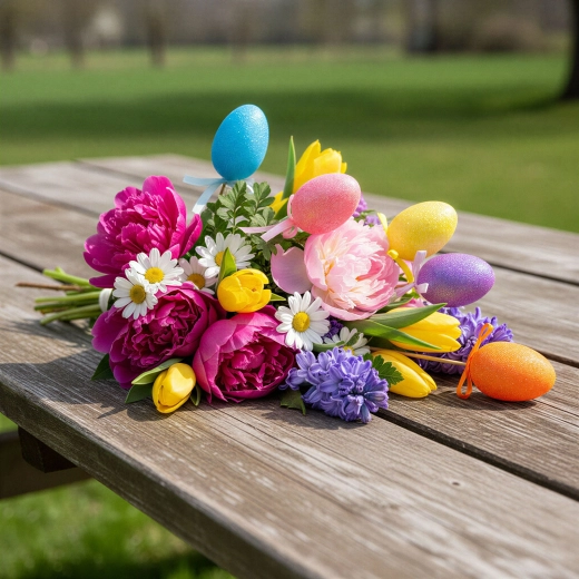 Decoración de Pascua: huevos con pincho de 23 cm, 5 unidades