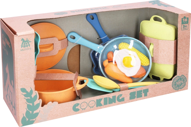 Set de cocina infantil de bioplástico de 21 cm