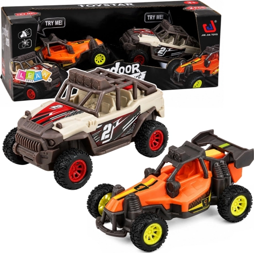 Set de 2 coches todoterreno tipo buggy con luces y sonidos 14 cm