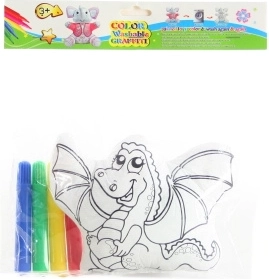 Dragón para colorear: lavar y volver a colorear con rotuladores