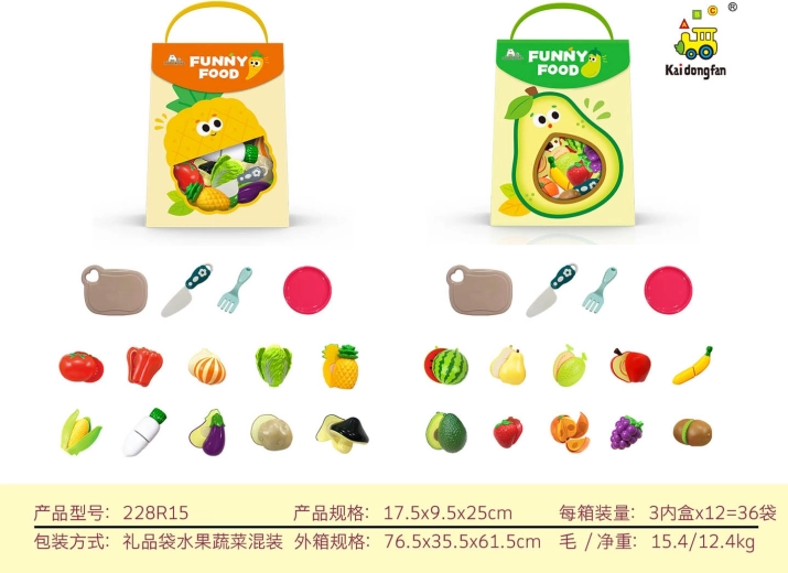 Set de frutas para cortar para niños con accesorios - 1 unidad