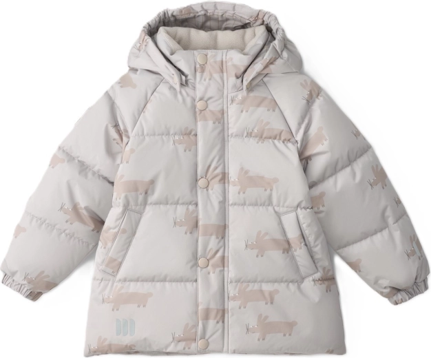 Chaqueta infantil de invierno acolchada LEOKID Leni Silver Cloud Fluffy, talla 98