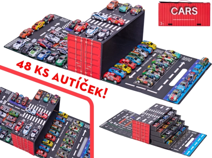 Juego de 48 cochecitos de carreras metálicos con retroceso