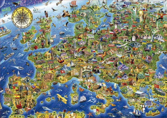 Puzzle Educa mapa loca de Europa 500 piezas