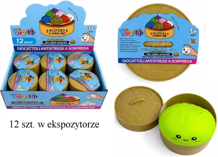 Gniotek sensorial de pierogi en cestita de bambú (color aleatorio) - 1 pieza
