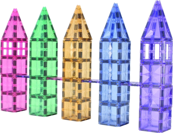 Cleverclixx construcción magnética mega creative pack pastel (210 piezas)