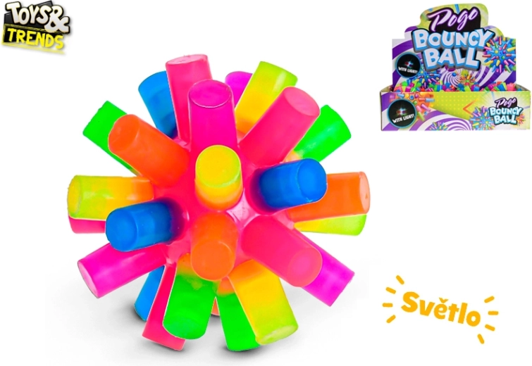 Pelota saltarina luminosa multicolor 7,5 cm a pilas