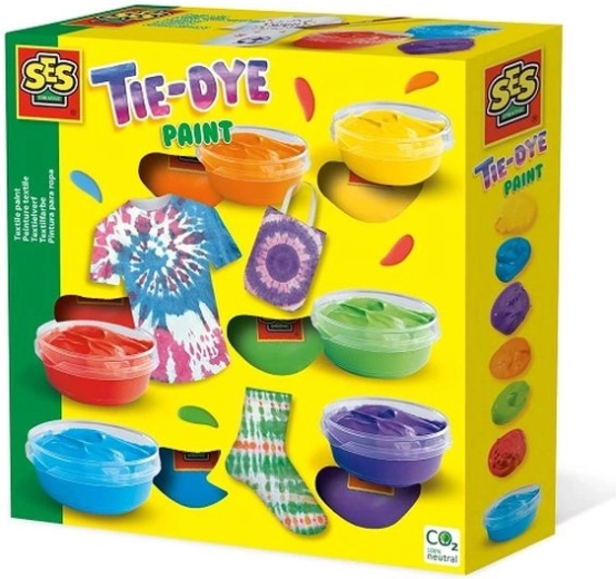 SES pinturas para textil tie-dye, set de 6 colores