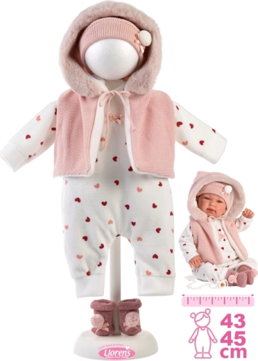 Conjunto de ropa Llorens para muñeca New Born 43–45 cm, set de 4 piezas