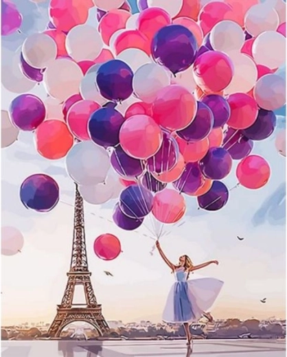 Pintura por números en bastidor 40 × 50 cm – ramo de globos