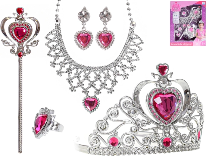 Set de belleza para princesa: corona, cetro y joyas